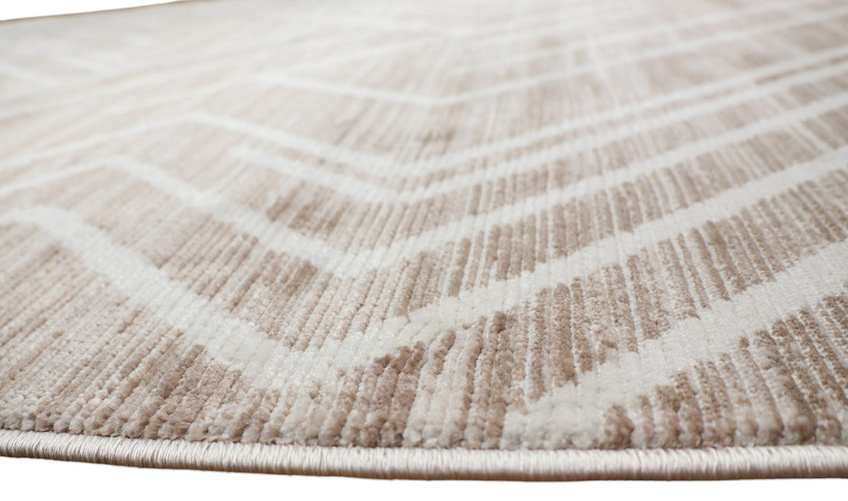 Loren Cream and Brown Textured Rug