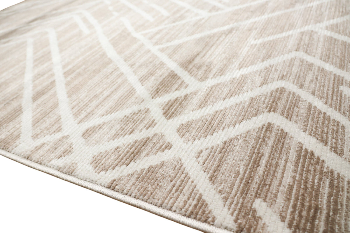 Loren Cream and Brown Textured Rug