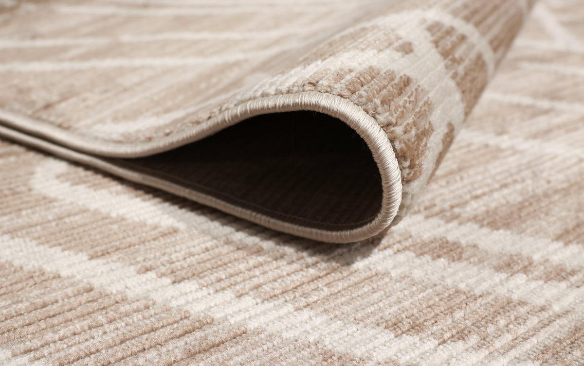 Loren Cream and Brown Textured Rug