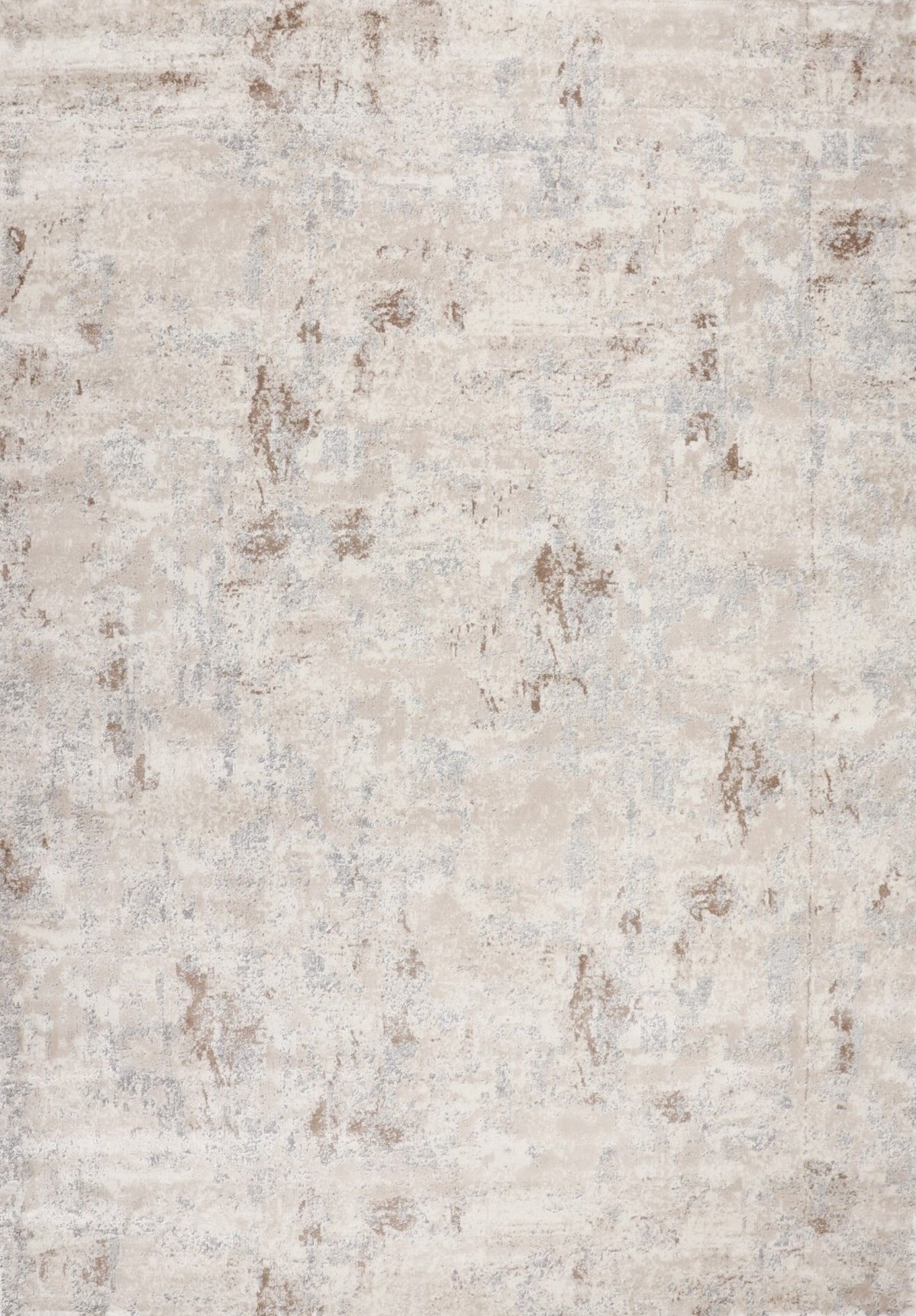 Loren Beige Brown and Blue Distressed Abstract Rug