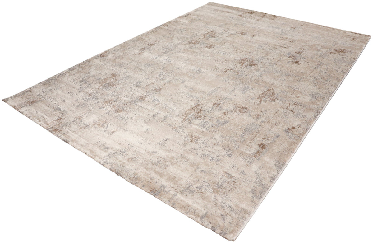 Loren Beige Brown and Blue Distressed Abstract Rug