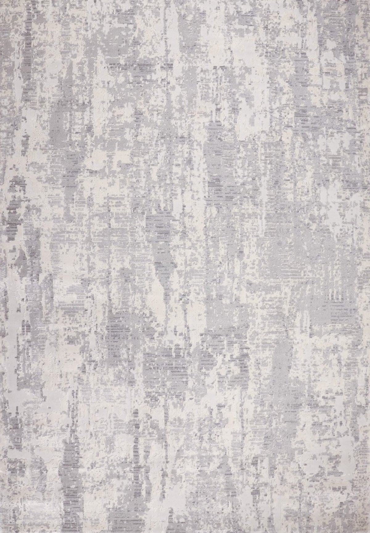 Loren Grey and Cream Distressed Abstract Rug