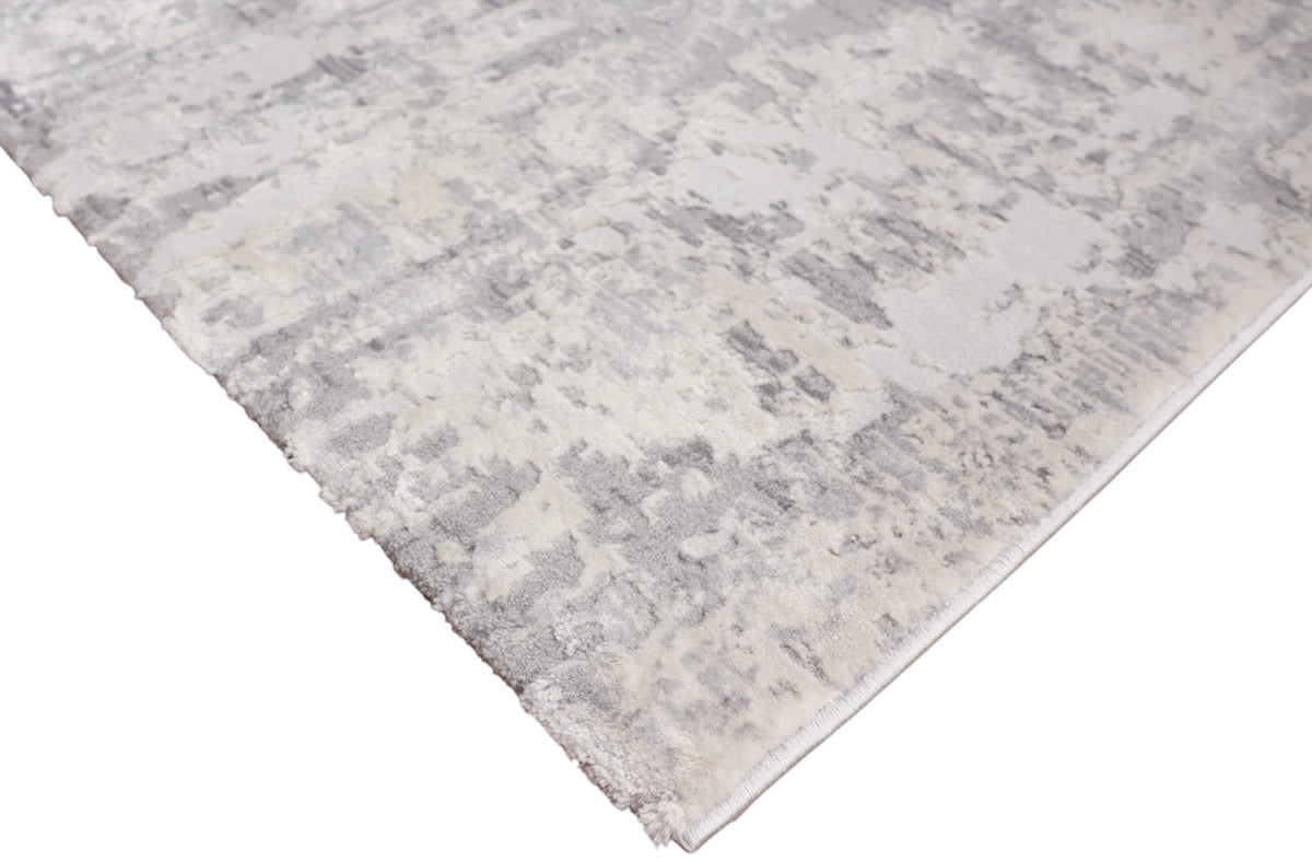 Loren Grey and Cream Distressed Abstract Rug