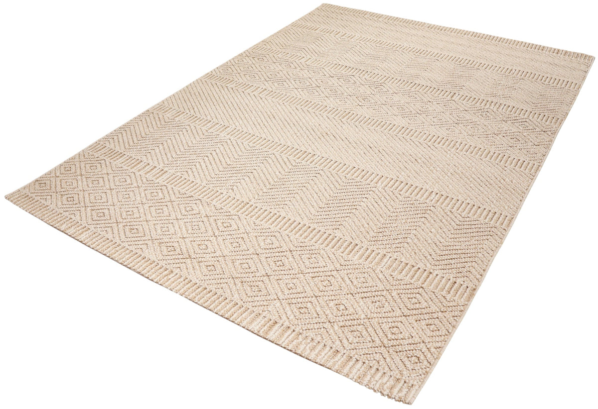 NOVA Cream Beige and Natural Flatweave Rug