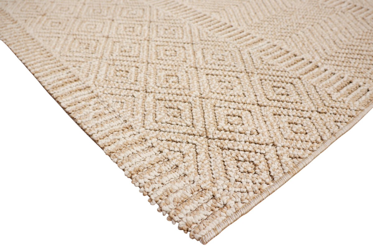 NOVA Cream Beige and Natural Flatweave Rug