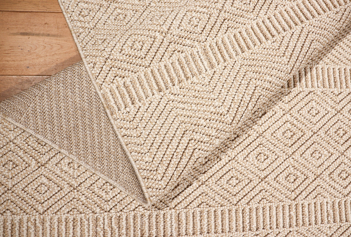 NOVA Cream Beige and Natural Flatweave Rug