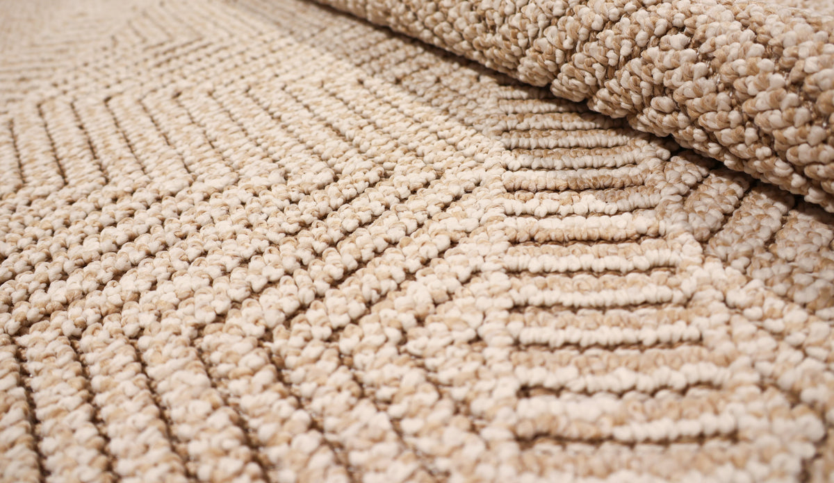 NOVA Cream Beige and Natural Flatweave Rug