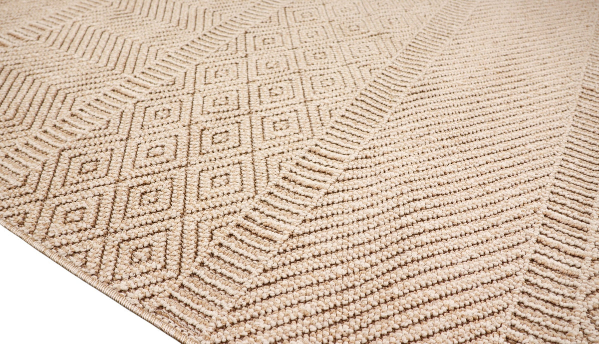 NOVA Cream Beige and Natural Flatweave Rug