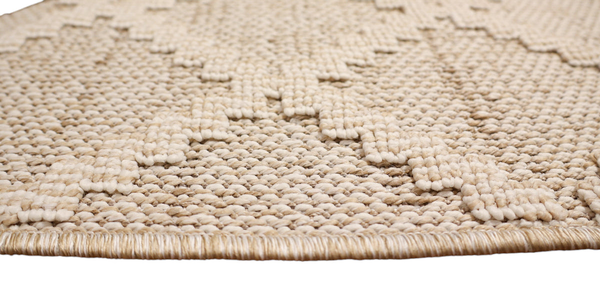 NOVA Cream Beige and Light Brown Diamond Flatweave Rug