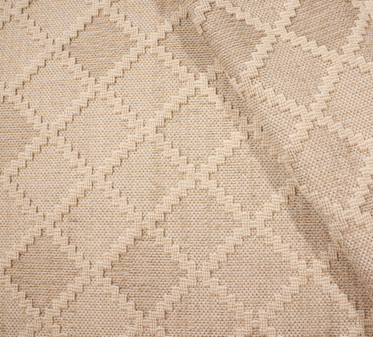 NOVA Cream Beige and Light Brown Diamond Flatweave Rug