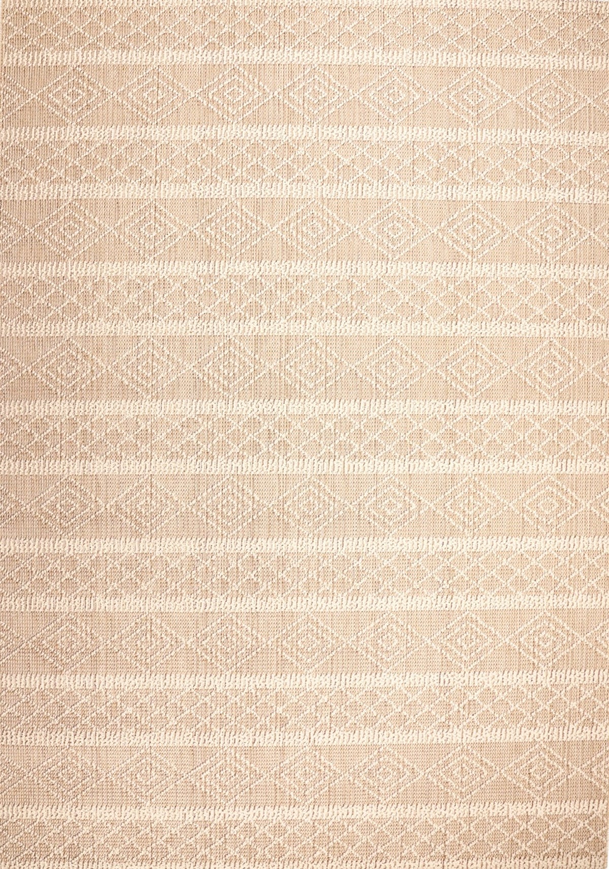 NOVA Cream and Beige Tribal Flatweave Rug