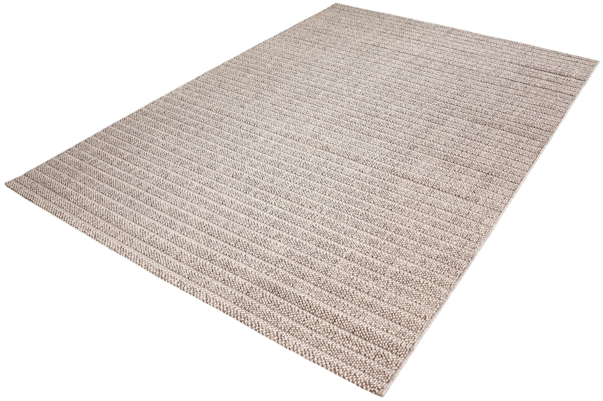 NOVA Grey and Cream Lines Flatweave Rug