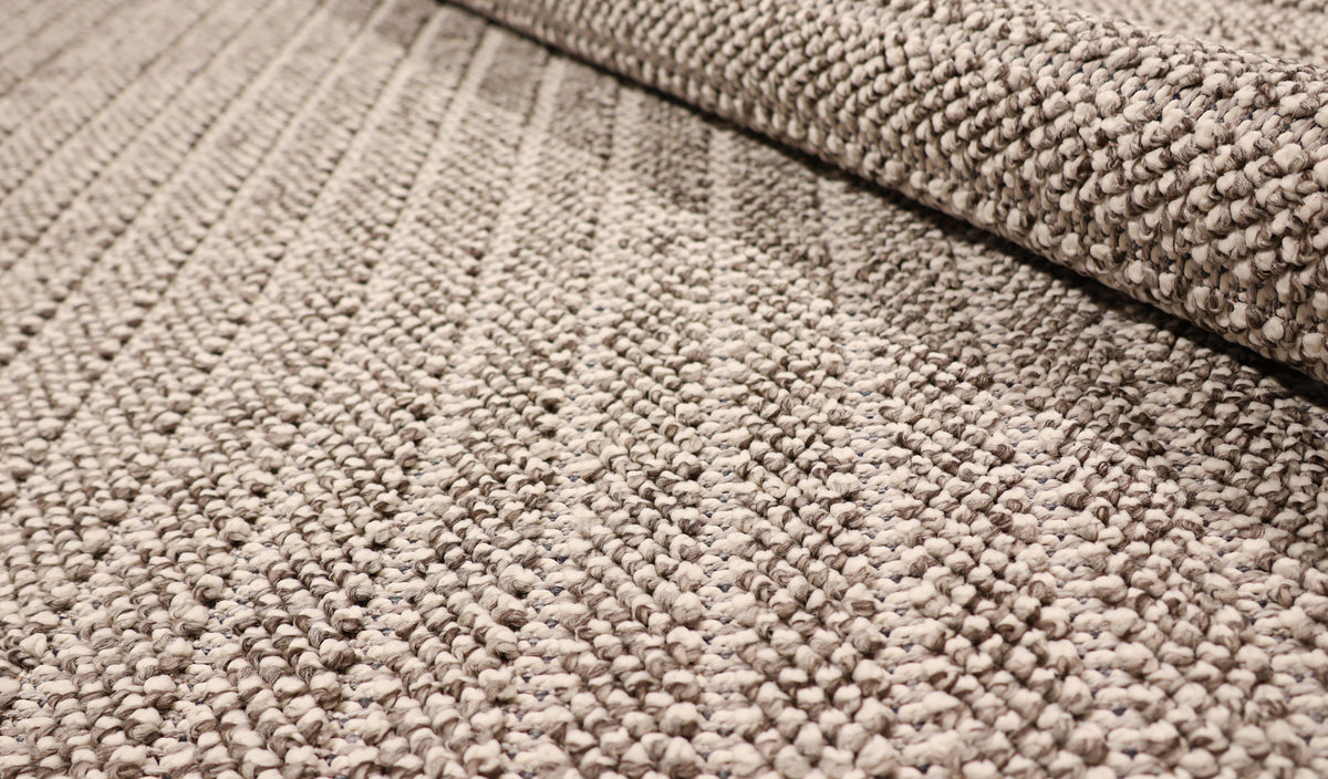 NOVA Grey and Cream Lines Flatweave Rug