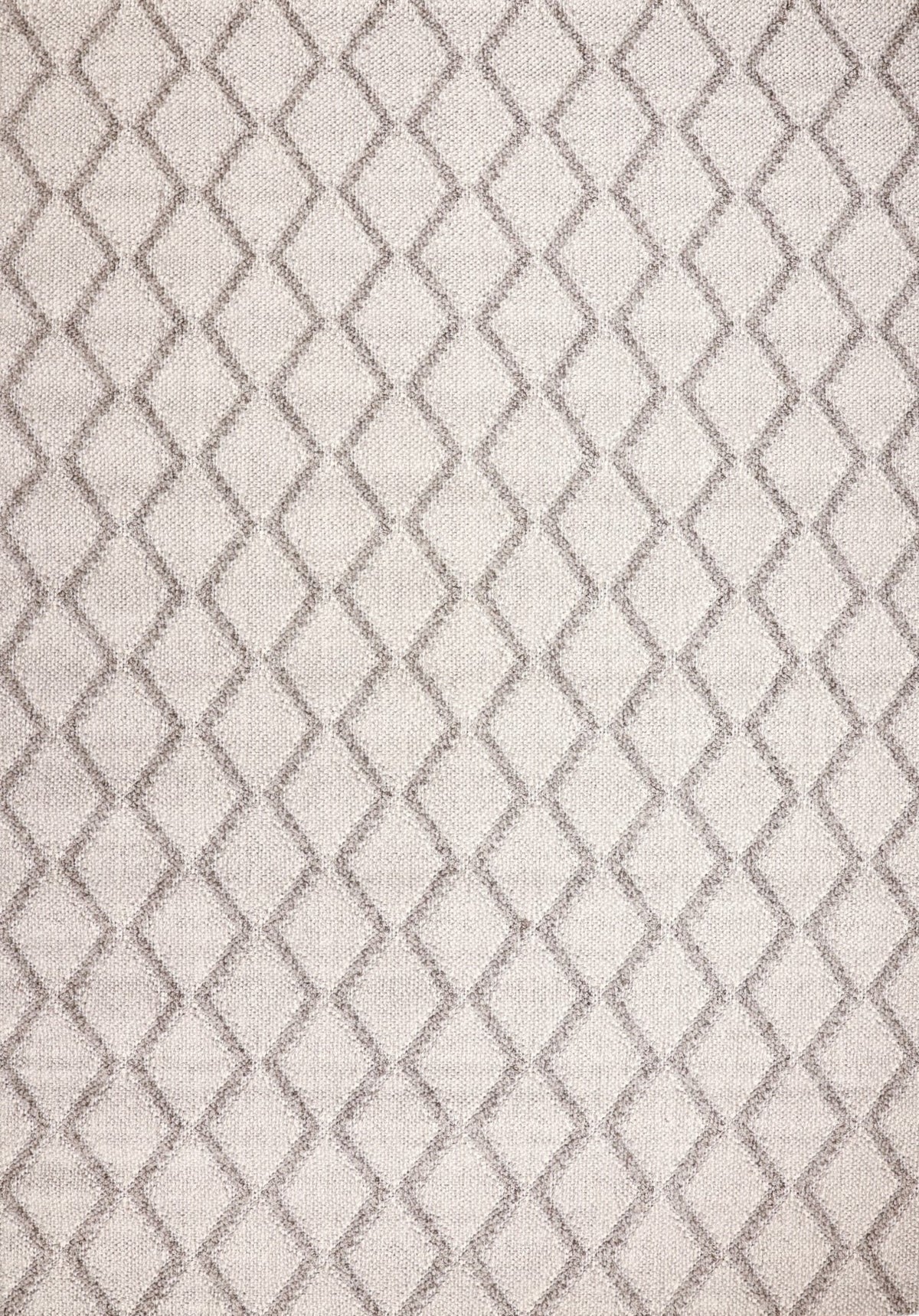 NOVA Grey and Cream Diamond Flatweave Rug