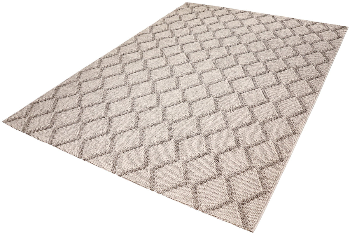 NOVA Grey and Cream Diamond Flatweave Rug