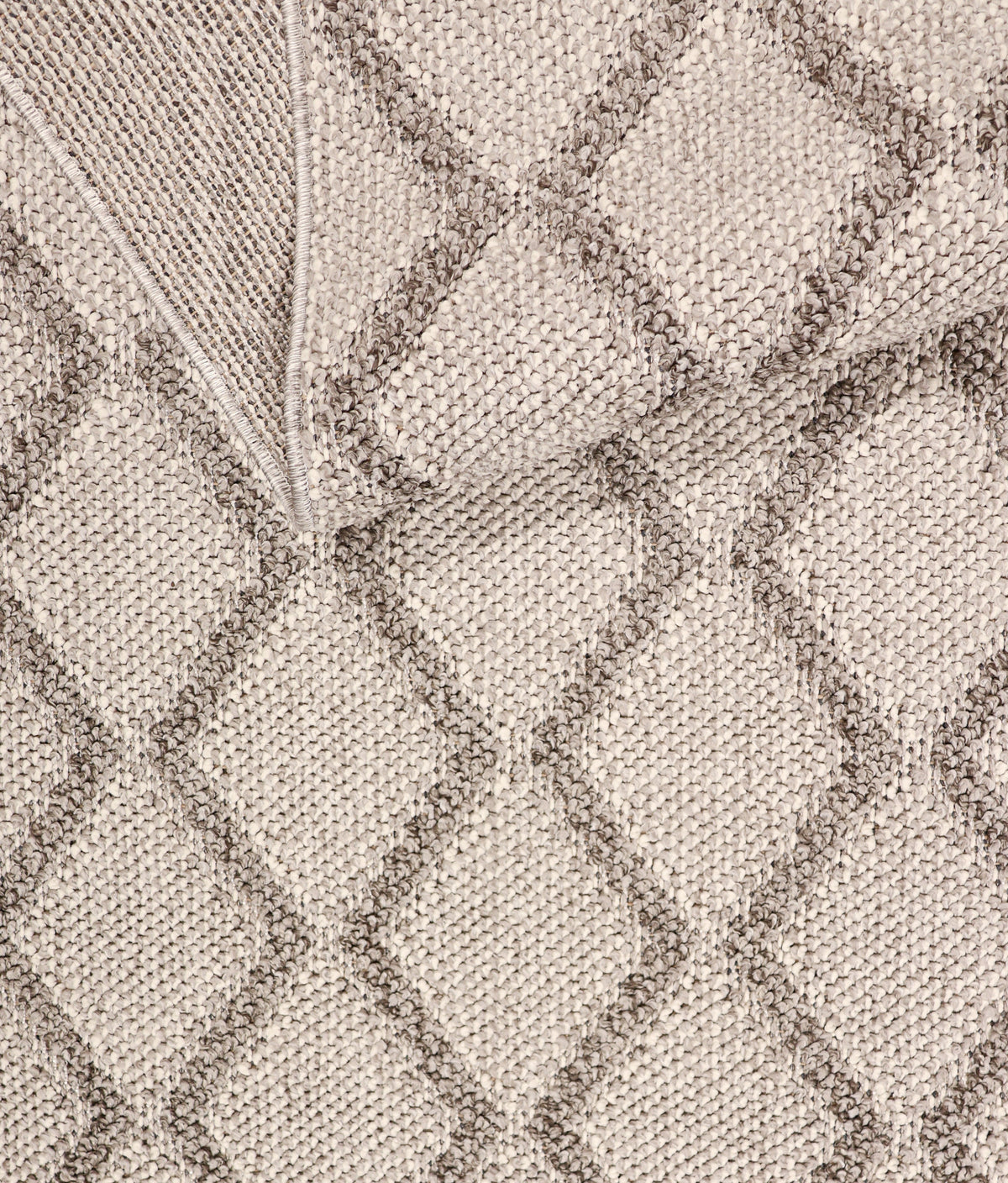 NOVA Grey and Cream Diamond Flatweave Rug