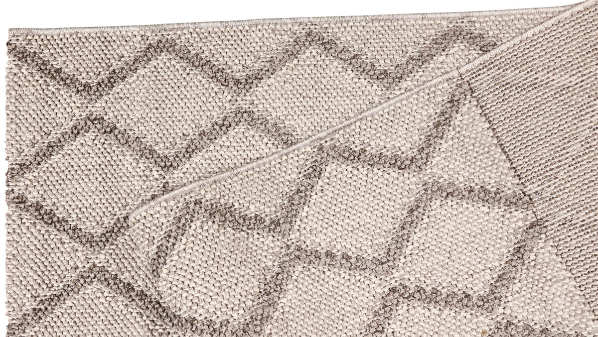 NOVA Grey and Cream Diamond Flatweave Rug