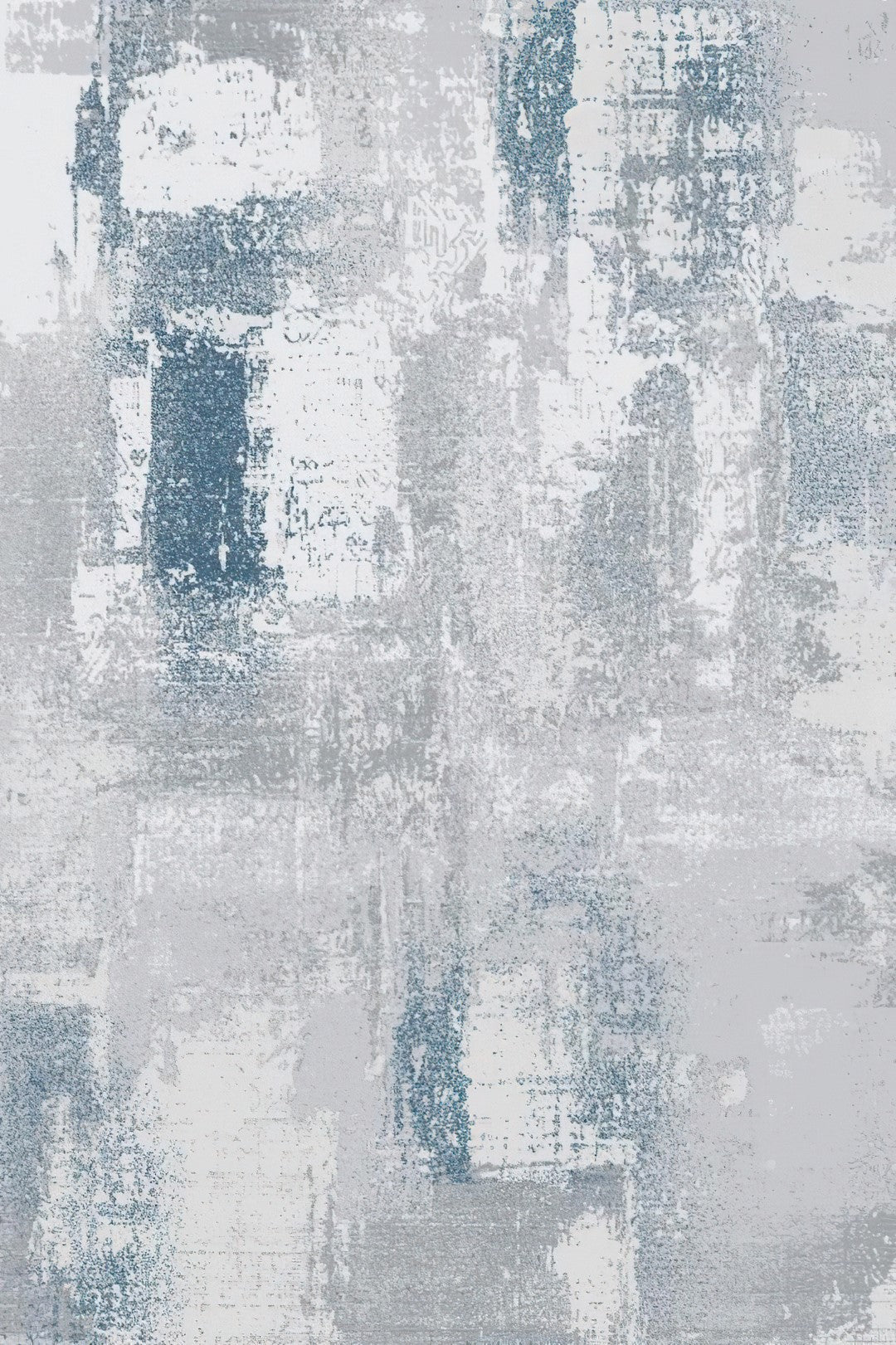 Luxurious Lumina Blue, Grey and White Modern Abstract Washable Rug