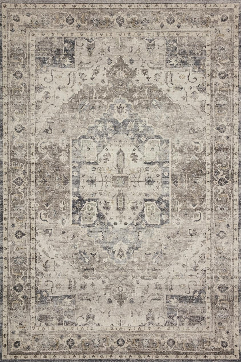 Mystique Grey Distressed Washed outTransitional Rug