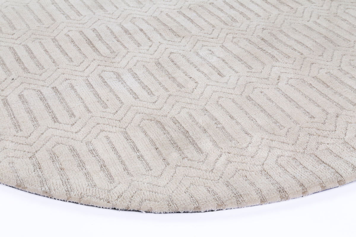 Amritsar Attari Cream Round Cotton Blend Rug