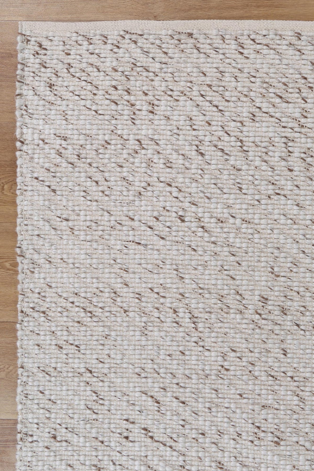 Basalt Beige Wool Blend Textured Rug