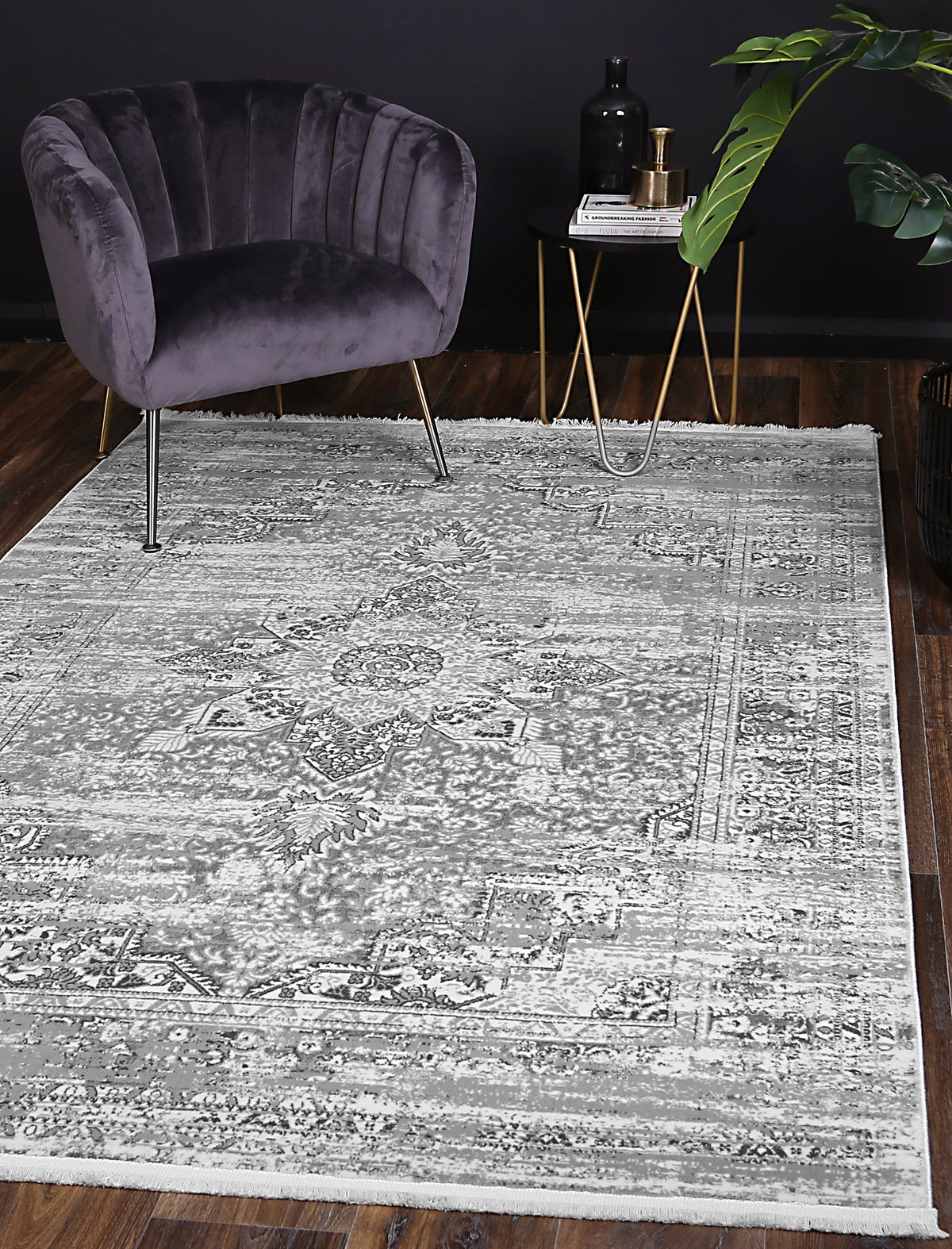 Bohemian Paradise Medalion Grey Rug