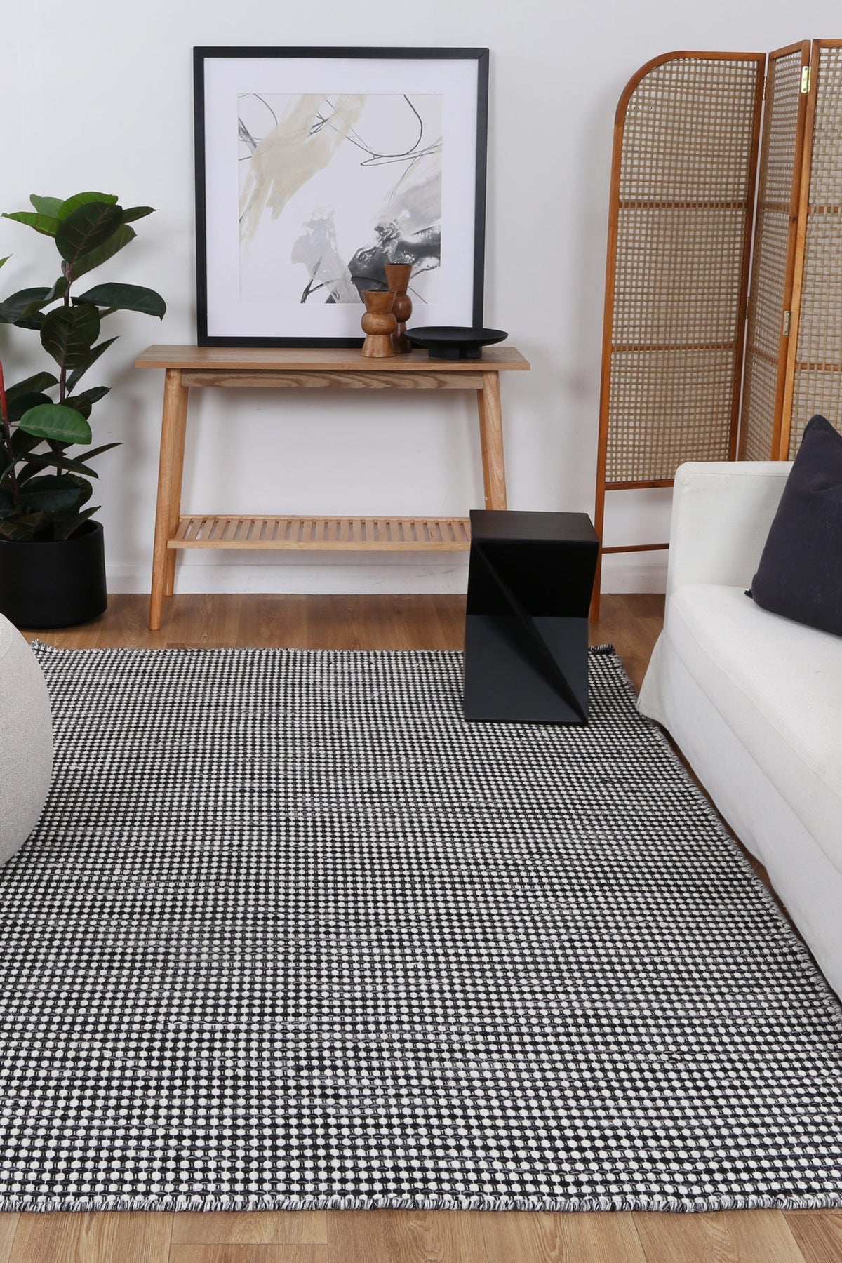 Nordic Charcoal Reversible Wool Rug