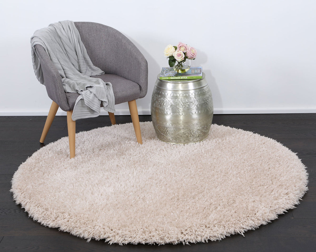 Flokati Super Soft Ultra Thick Cream Shaggy Round Rug