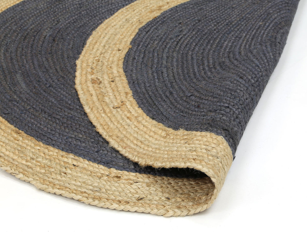 Hampton Centre Grey Jute Round Rug