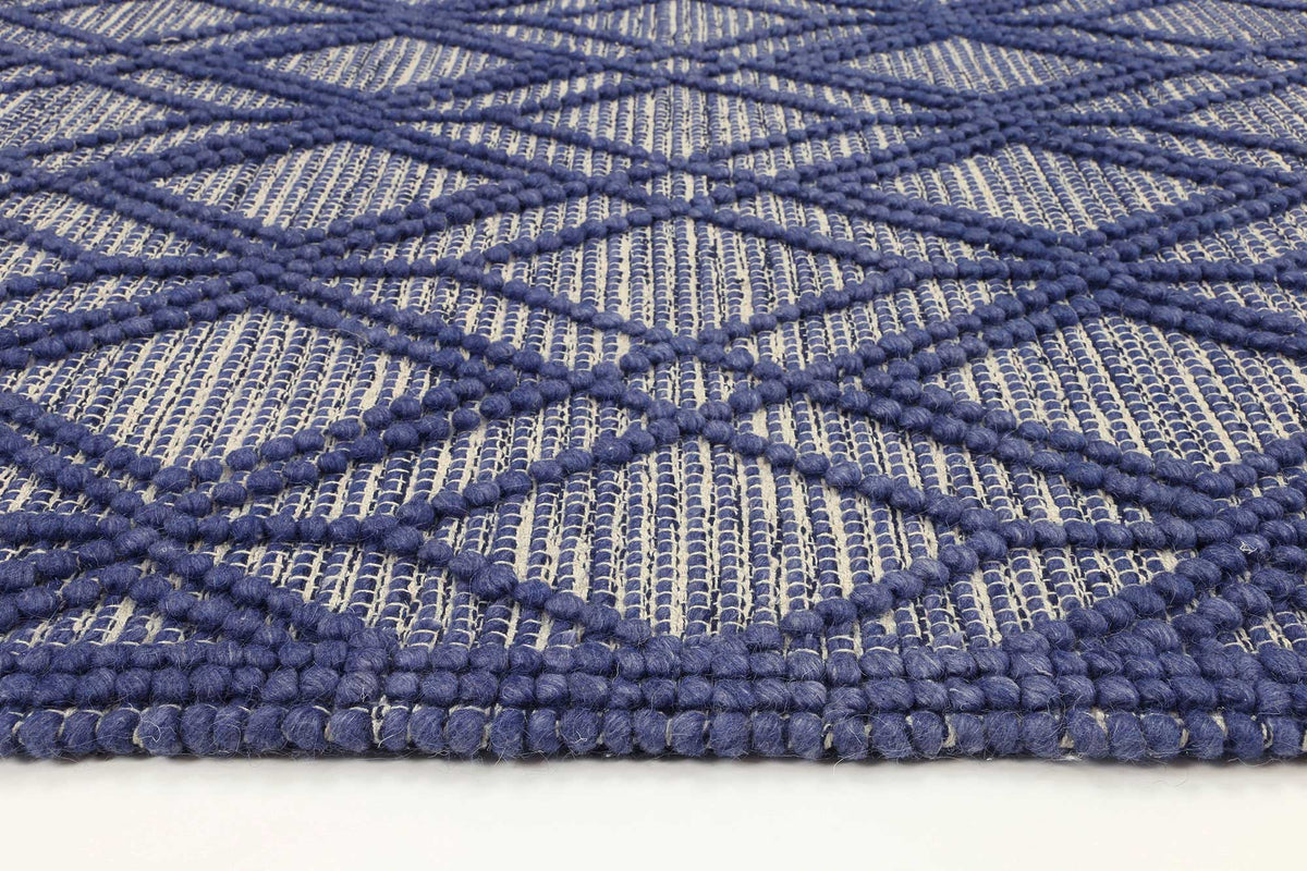 Himalaya Cobblestone Tribal Blue Wool Rug