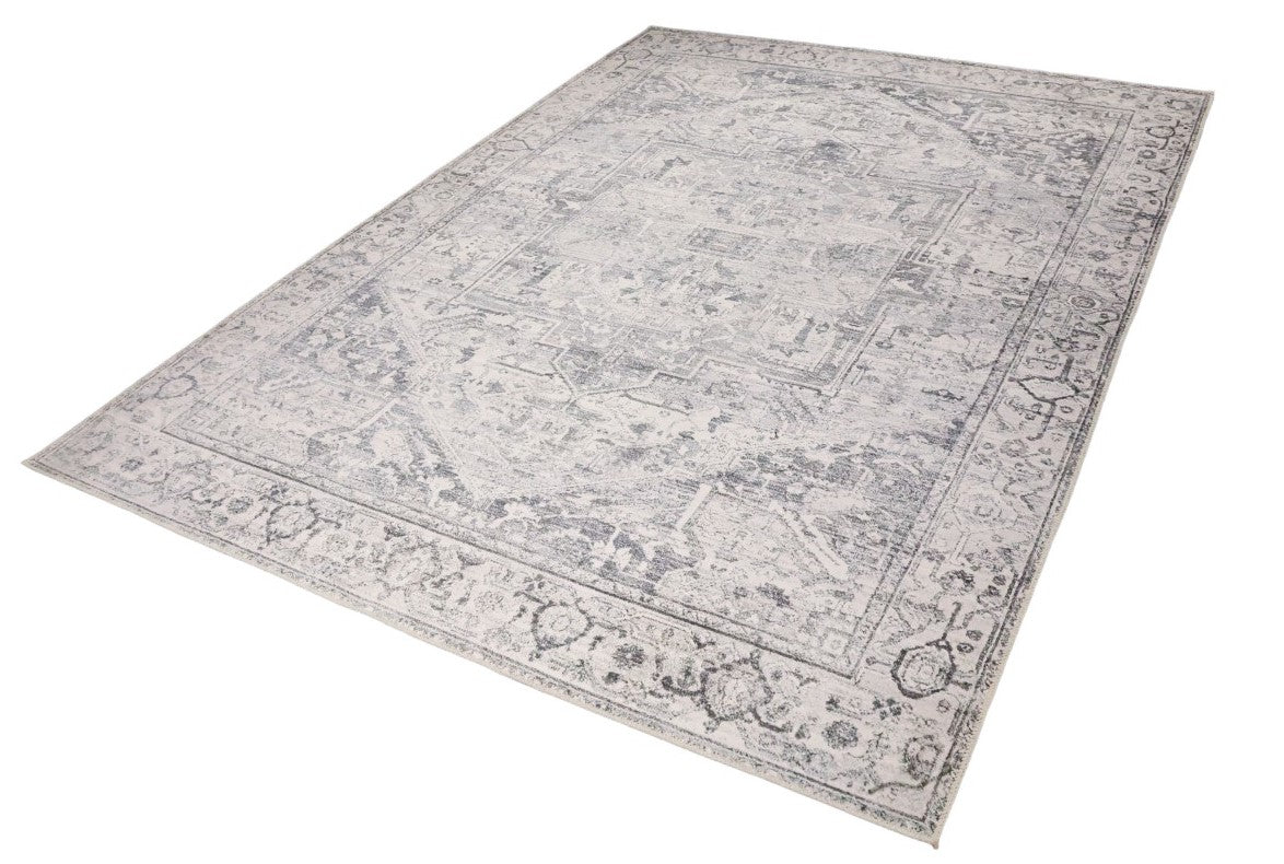 Venice Grey Distressed Transitional Washable Rug