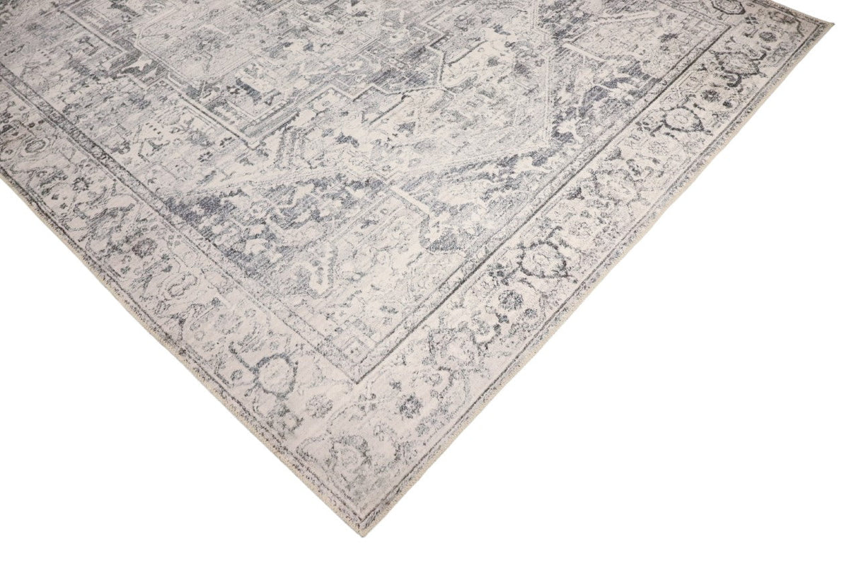 Venice Grey Distressed Transitional Washable Rug