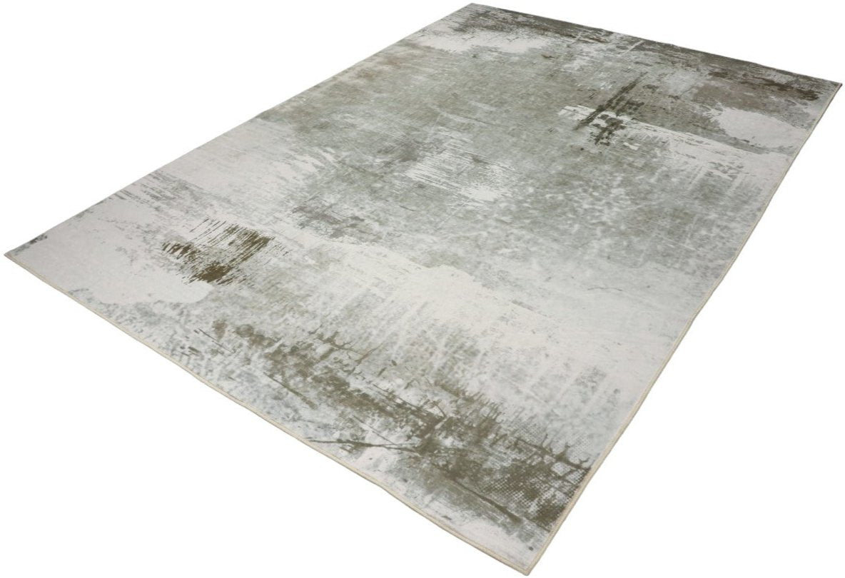 Luxurious Lumina Grey Khaki and Ivory soft Modern Abstract Washable Rug