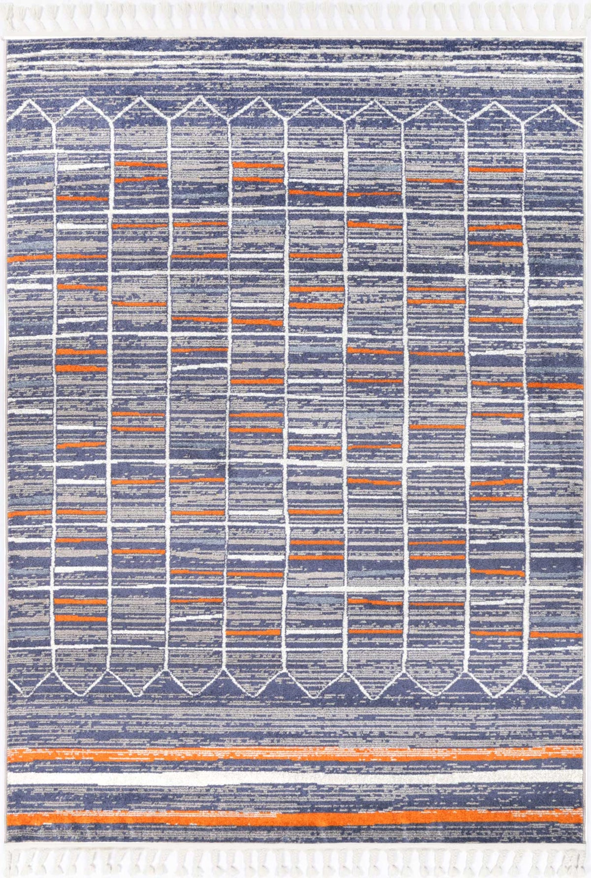 Inca Talca Blue &amp; Orange Contemporary Rug