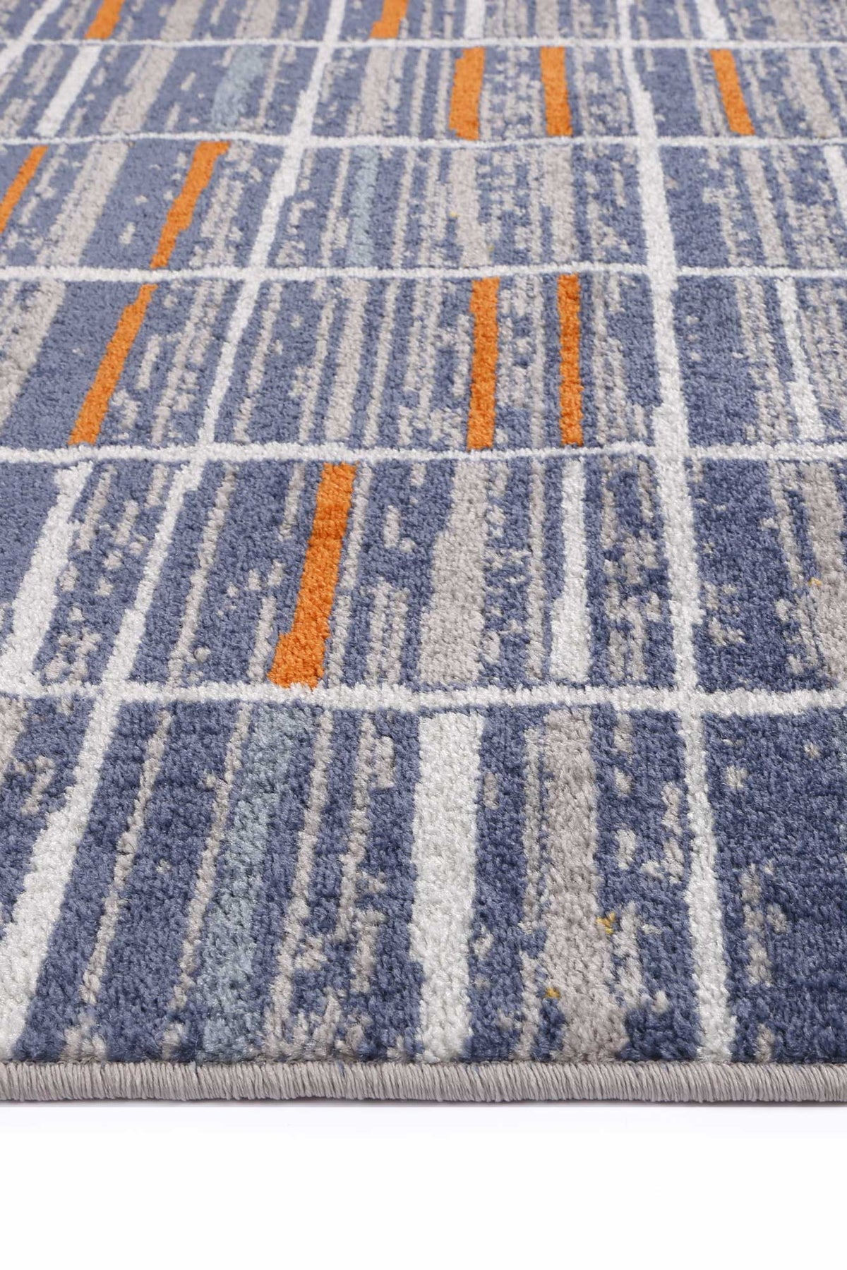 Inca Talca Blue &amp; Orange Contemporary Rug