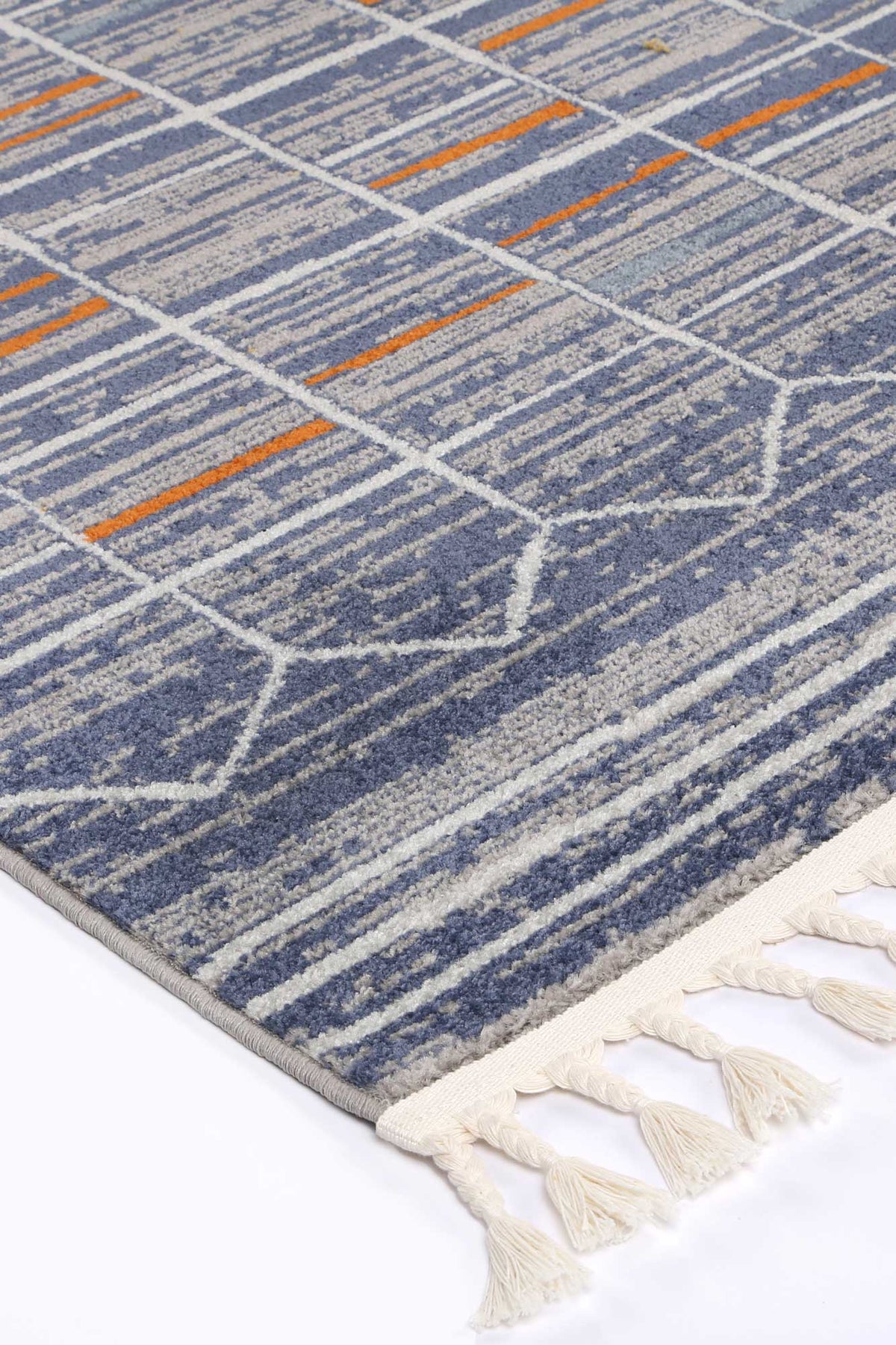 Inca Talca Blue &amp; Orange Contemporary Rug