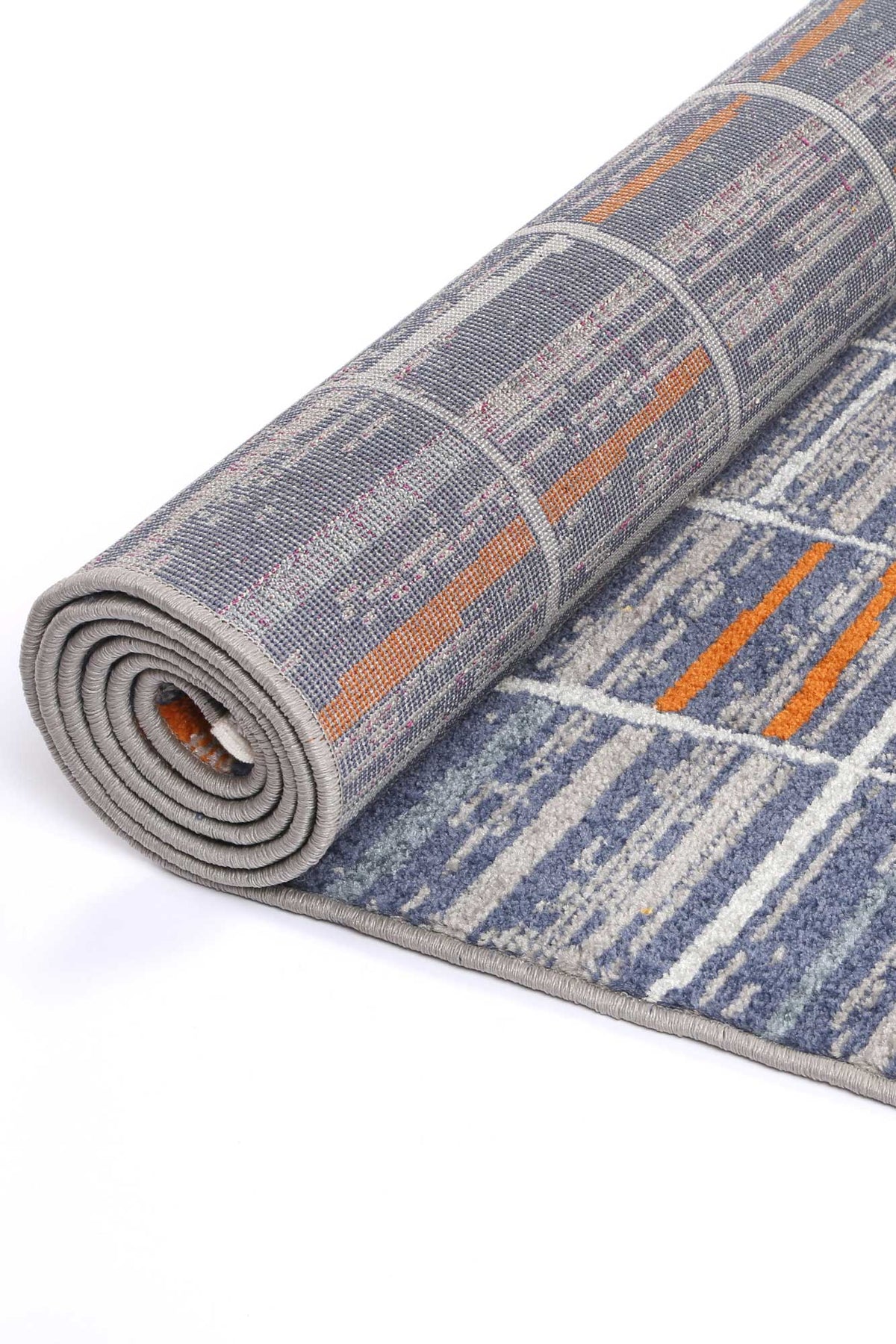 Inca Talca Blue &amp; Orange Contemporary Rug