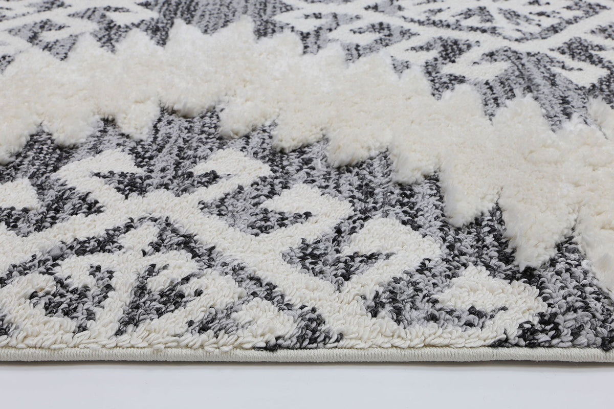 Kaza Tribal Cream Anthracite Rug