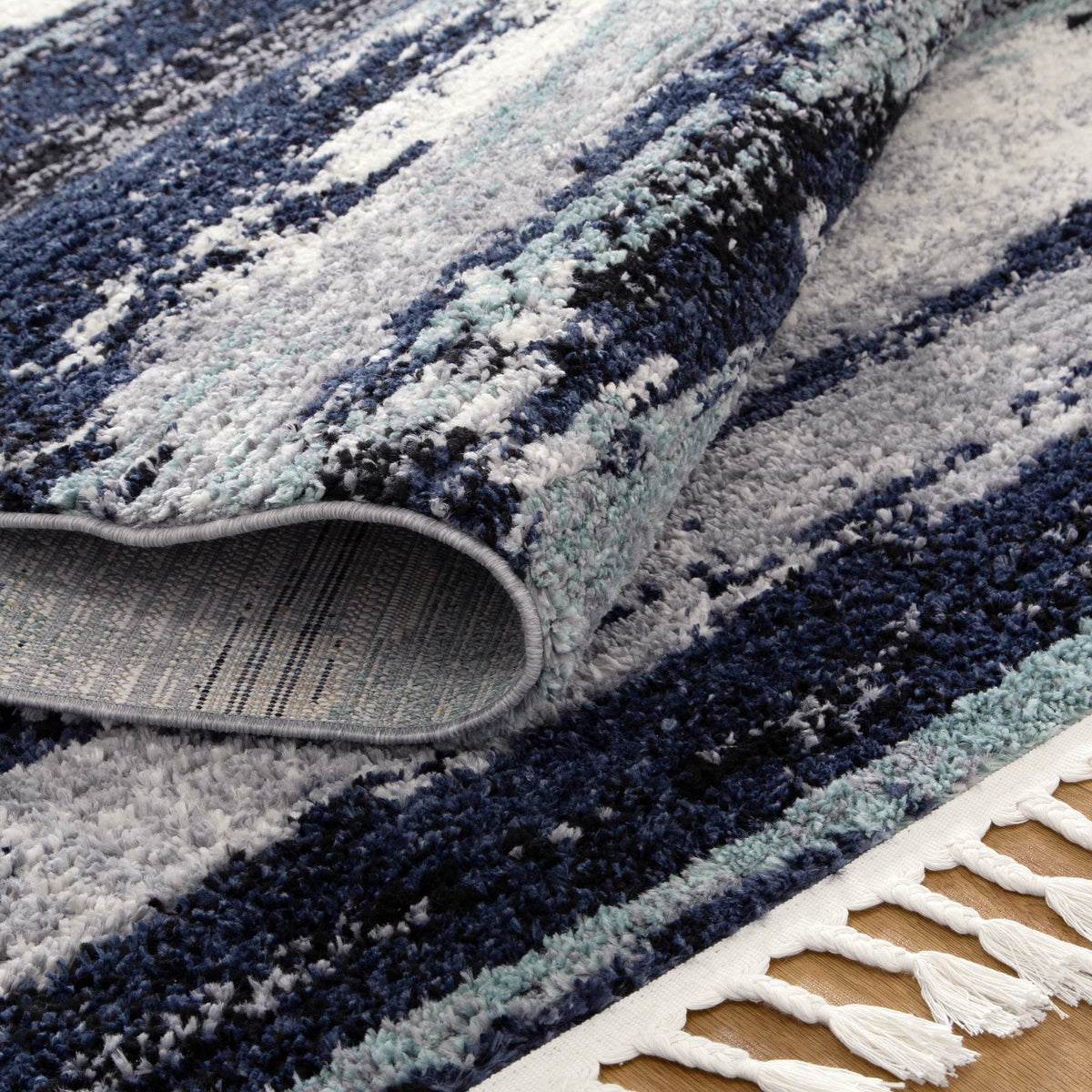 Mansour Horizon Blue Abstract Rug