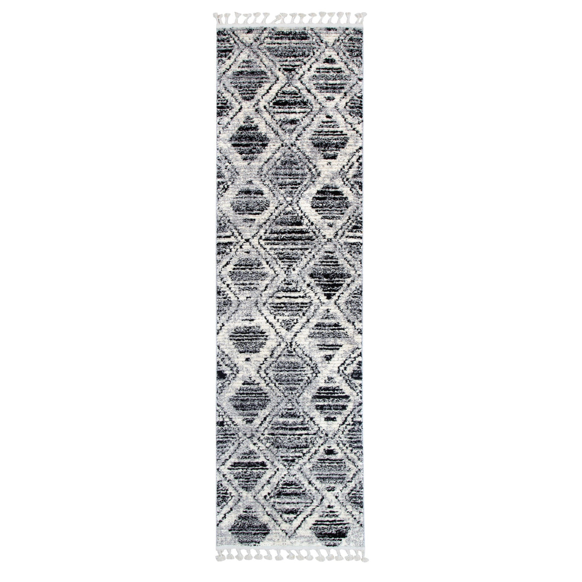 Mansour Diamond Black &amp; White Geometric Rug