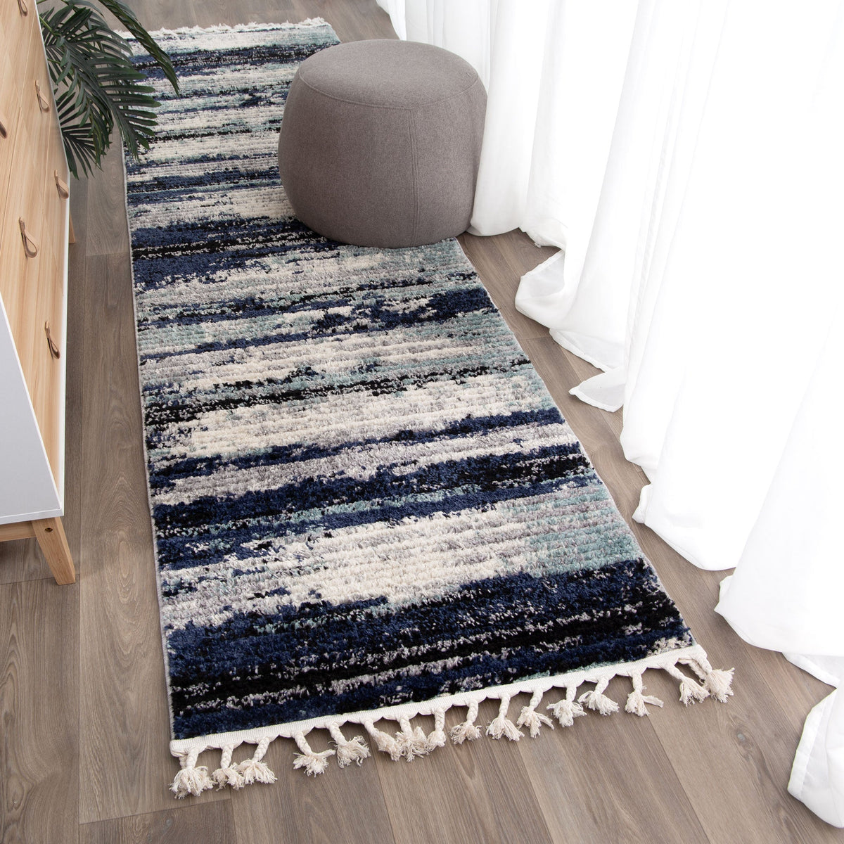 Mansour Horizon Blue Abstract Rug