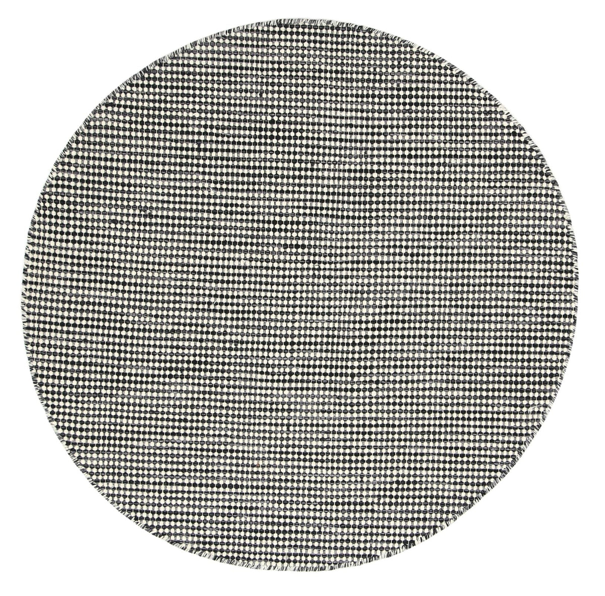 Nordic Charcoal Reversible Wool Round Rug