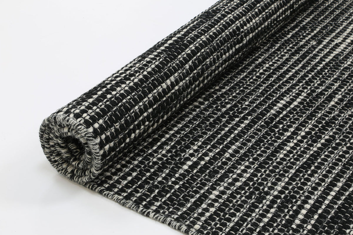 Nordic Black &amp; White Reversible Wool Rug