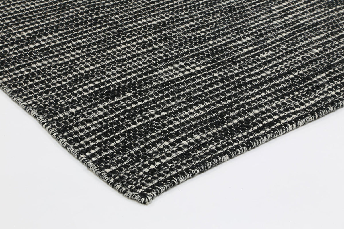 Nordic Black &amp; White Reversible Wool Rug