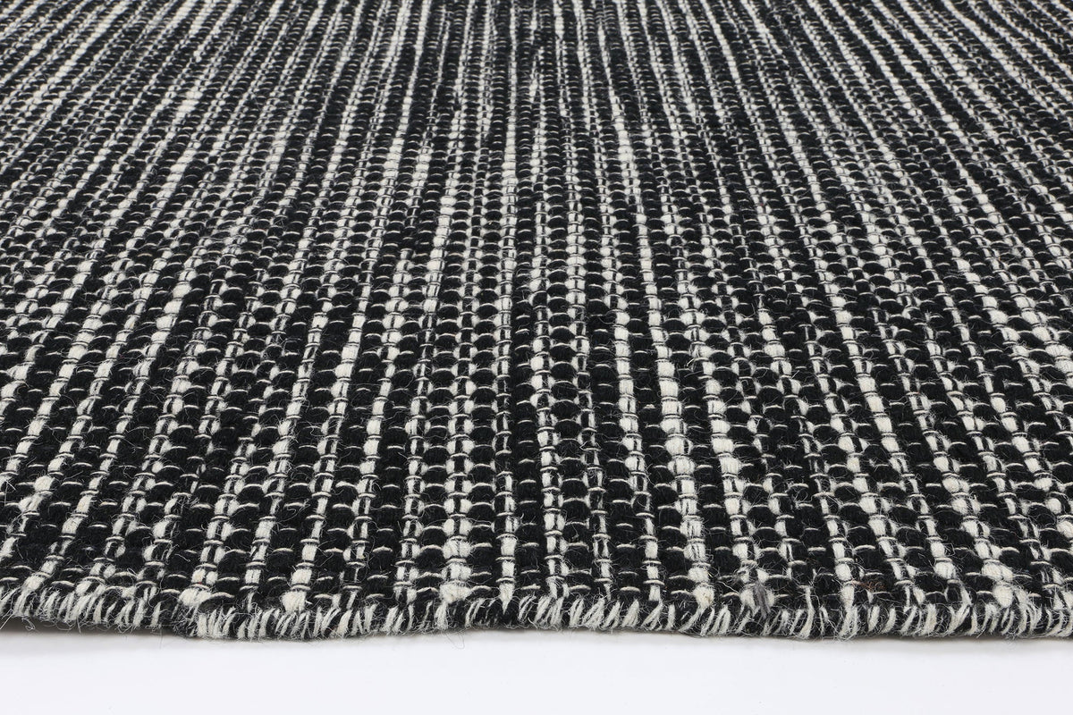 Nordic Black &amp; White Reversible Wool Rug