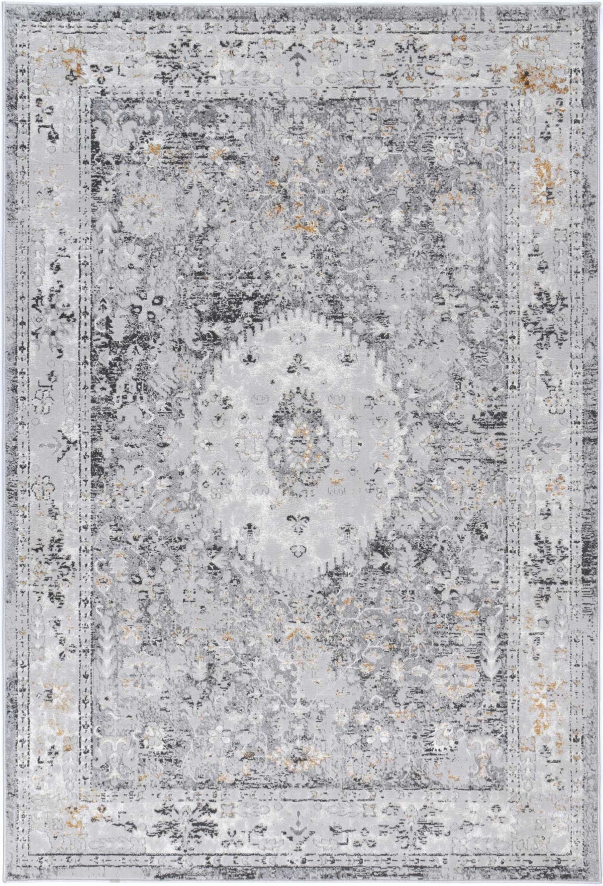 Porto Alexander Grey &amp; Yellow Traditional Rug