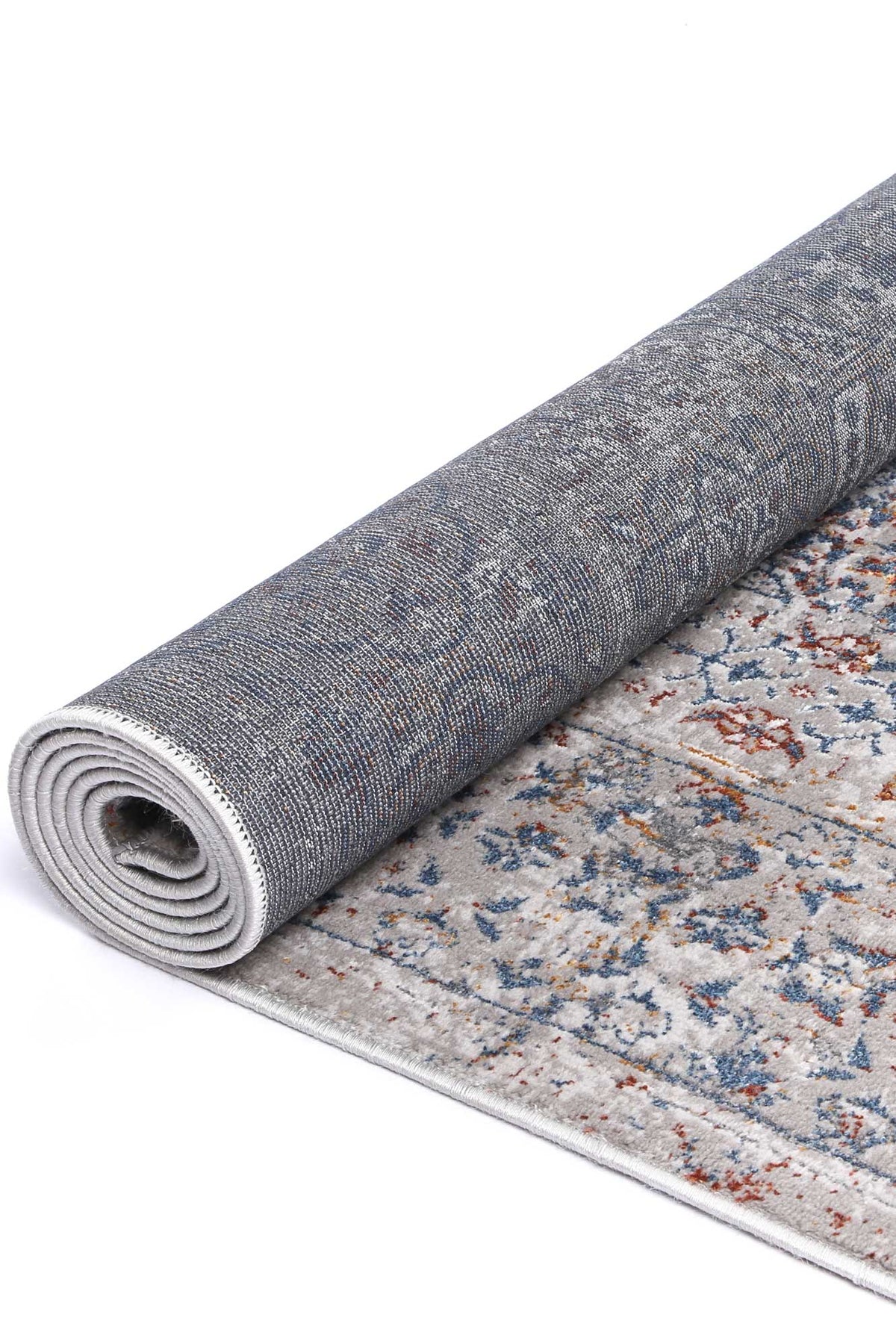 Porto Aurora Grey &amp; Blue Traditional Rug