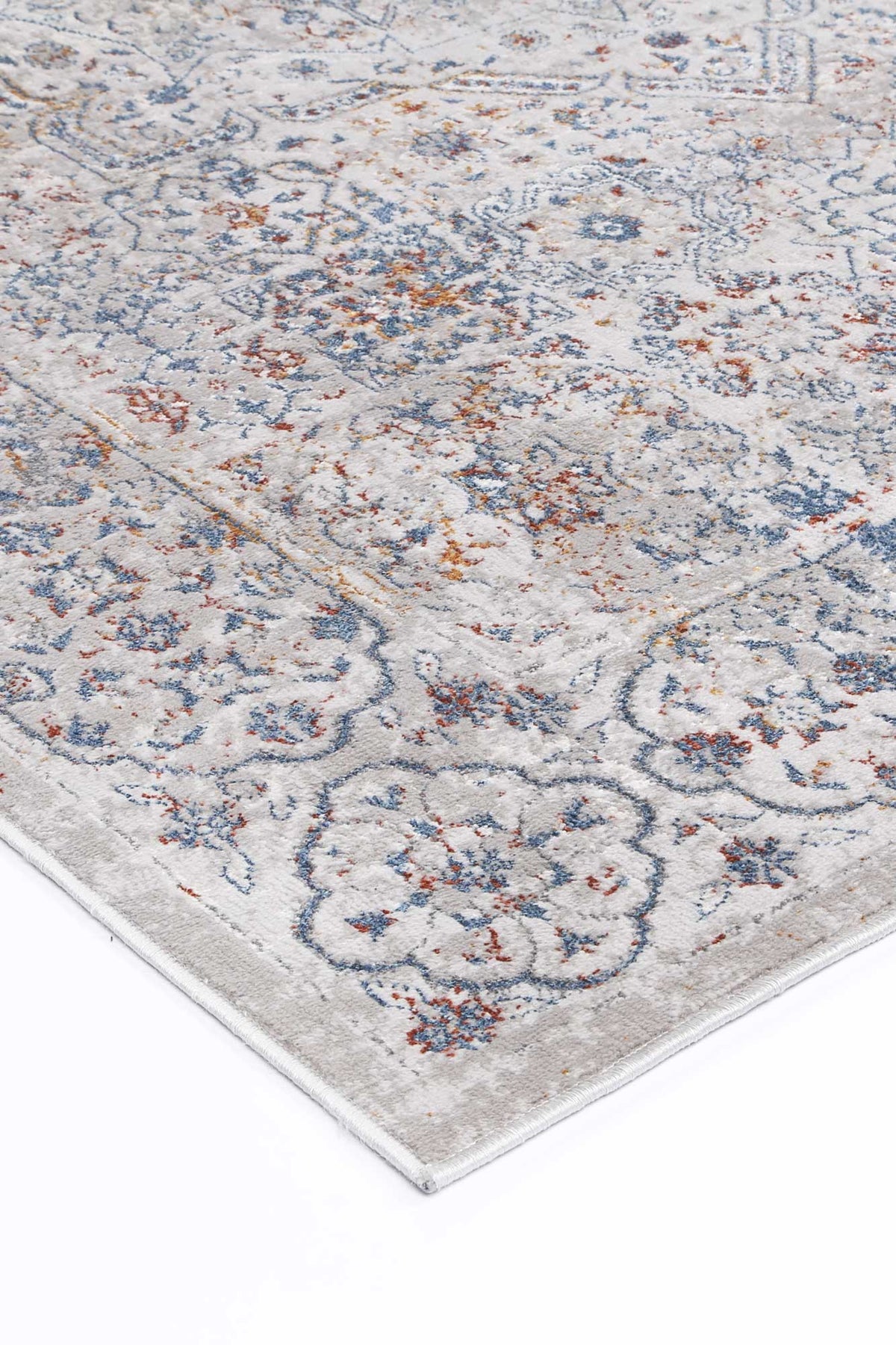 Porto Aurora Grey &amp; Blue Traditional Rug