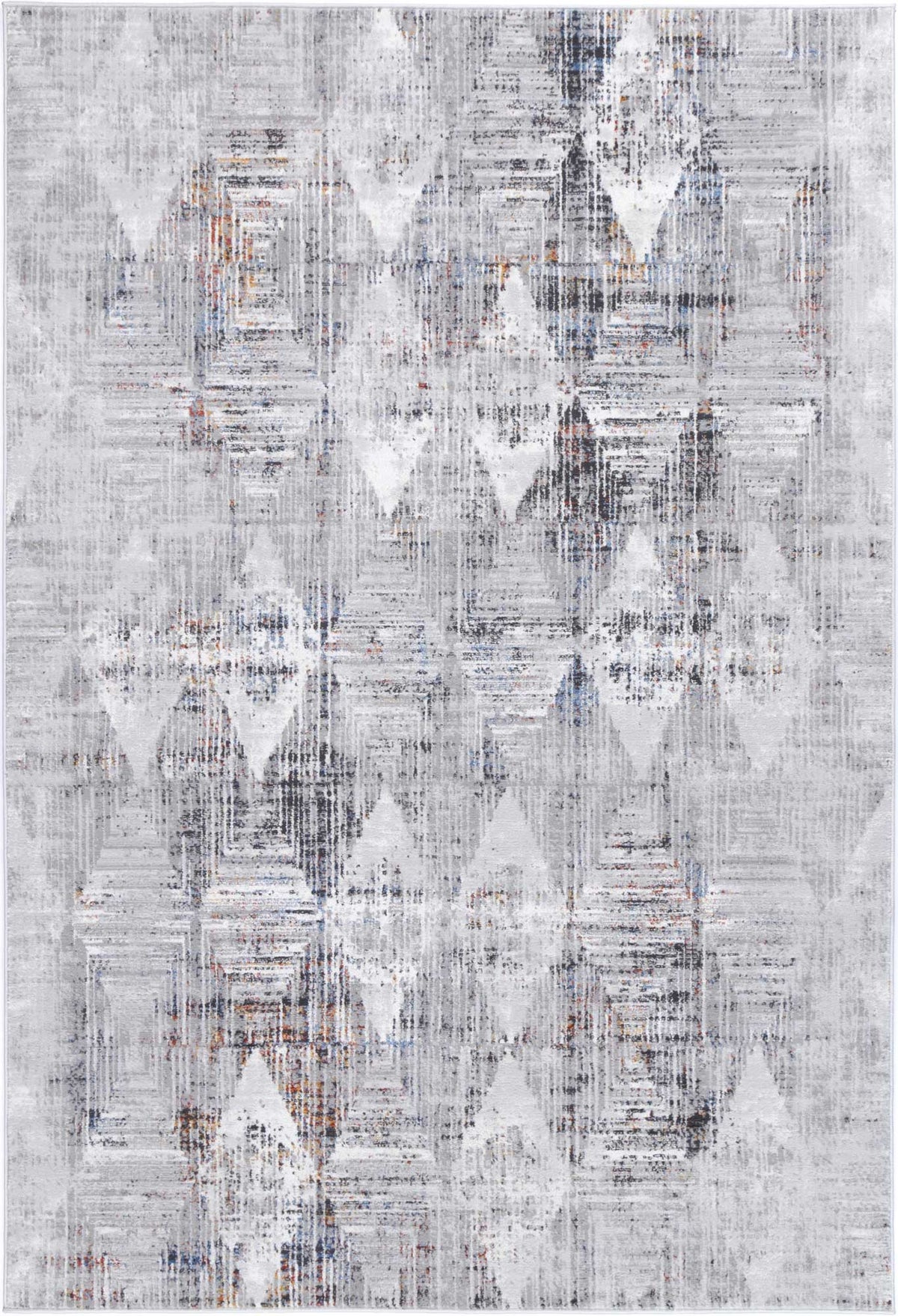 Porto Harlequinn Grey &amp; Multi Geometric Rug