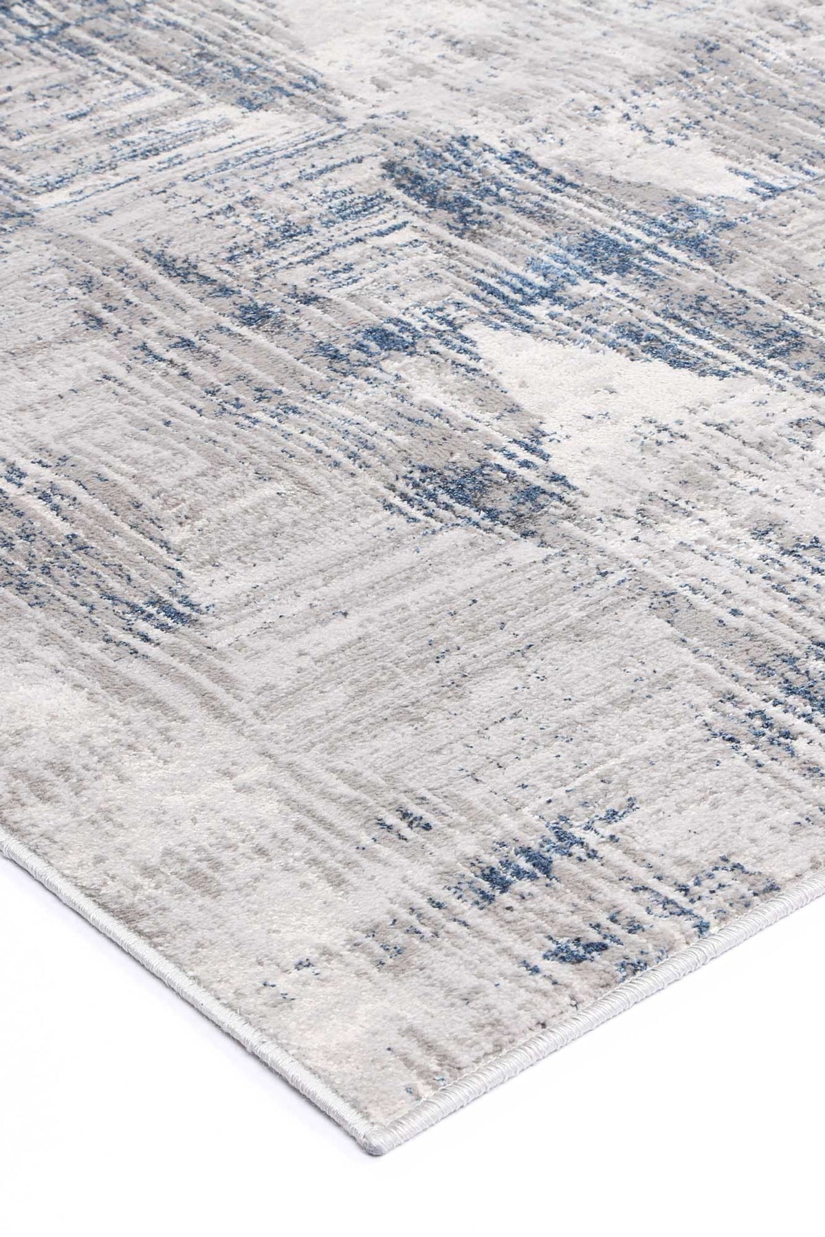 Porto Harlequinn Grey &amp; Blue Geometric Rug